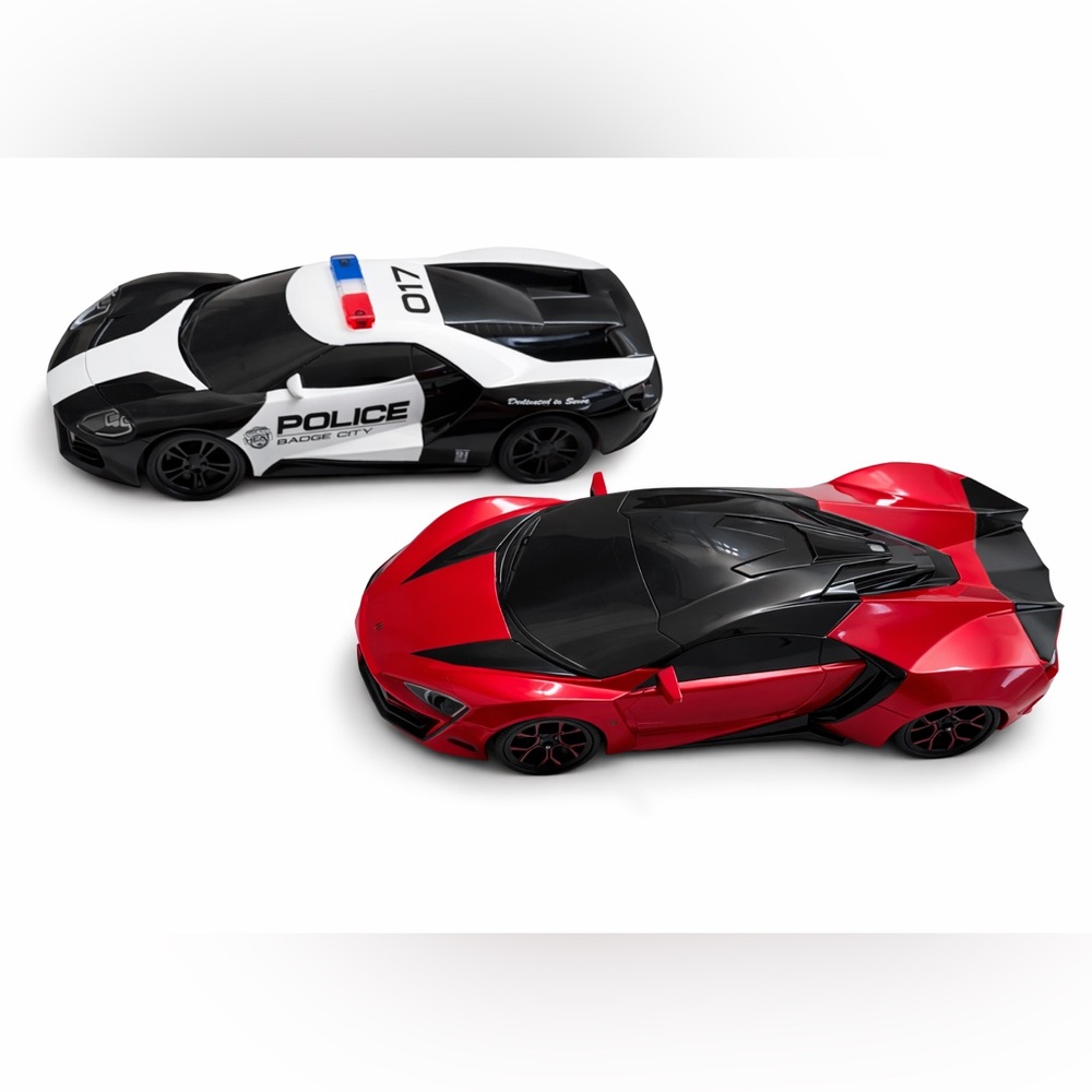 Racing Police Car & Red Supercar Toys
